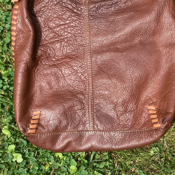 Lucky Brand Bags Lucky Brand Brown Leather Bag Whip Stitch Trim
